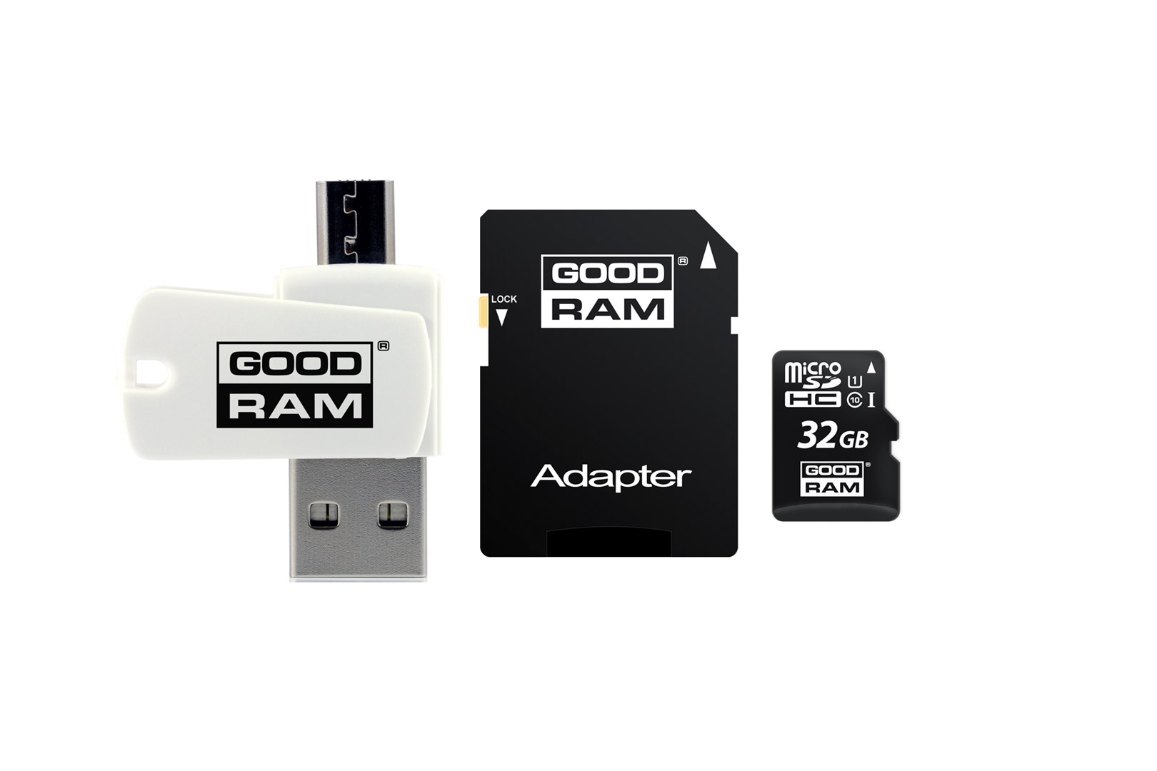 Kartë memorie Goodram All-in-One MicroSD, 32GB, cl. 10 UHS-I, e zezë