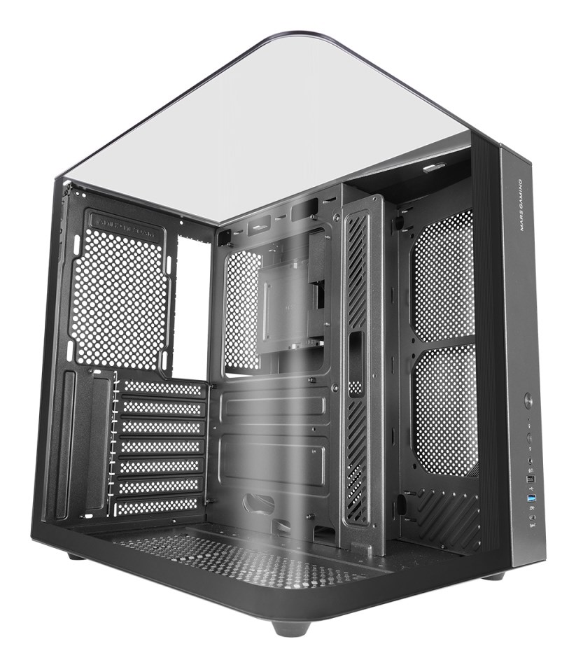 Kuti gaming Mars Gaming MC-Infiniolite, ATX, xham i temperuar, strukturë me dy dhoma, e zezë