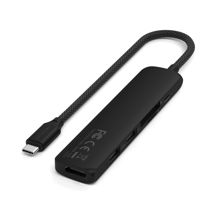 Përshtatës Satechi 6-in-1 USB-C Slim Multiport, i zi