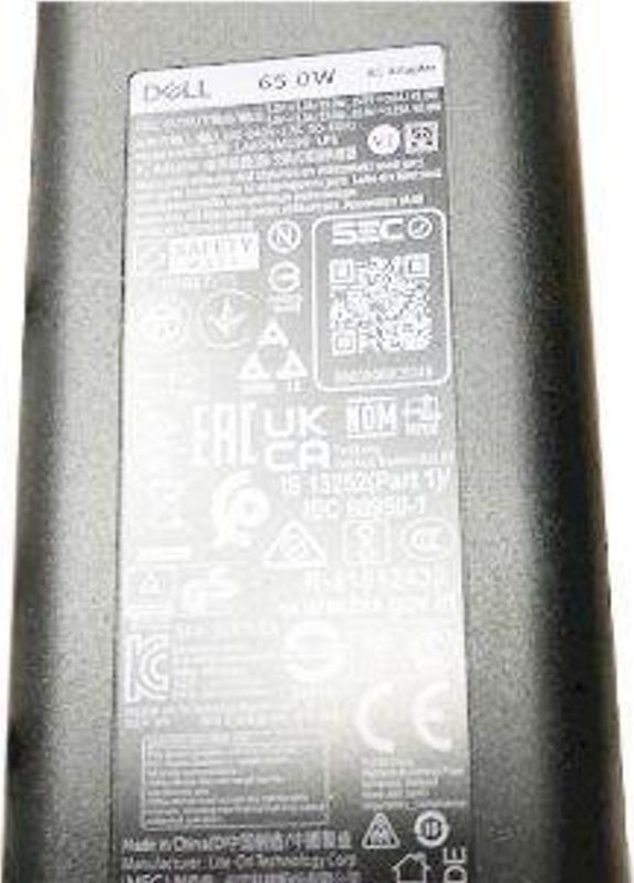 Adapter karikues Dell 65W USB C AC, prizë UK, i zi