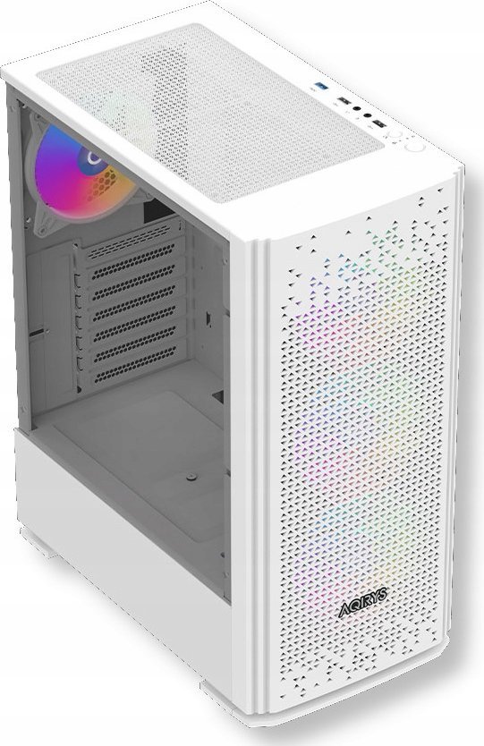 Kase kompjuteri Gacrux White, Midi Tower, xham i temperuar, RGB, e bardhë