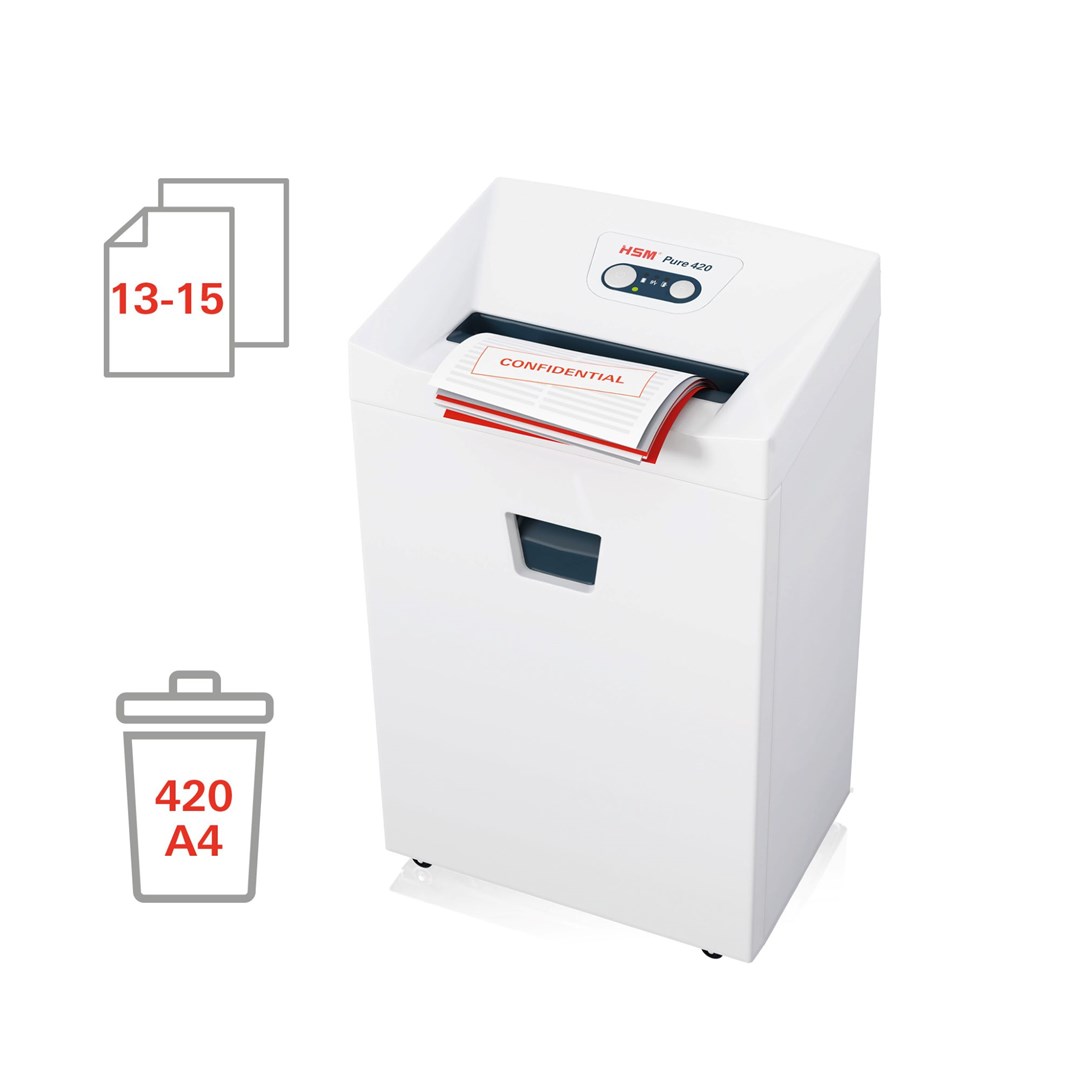 Makinë sharrimi dokumentesh HSM Pure 420 P-4, 500W, e bardhë
