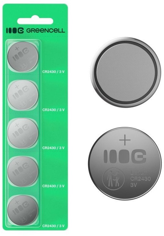 Bateri litiumi Green Cell CR2430, 3V, 290mAh, paketim 5 copë