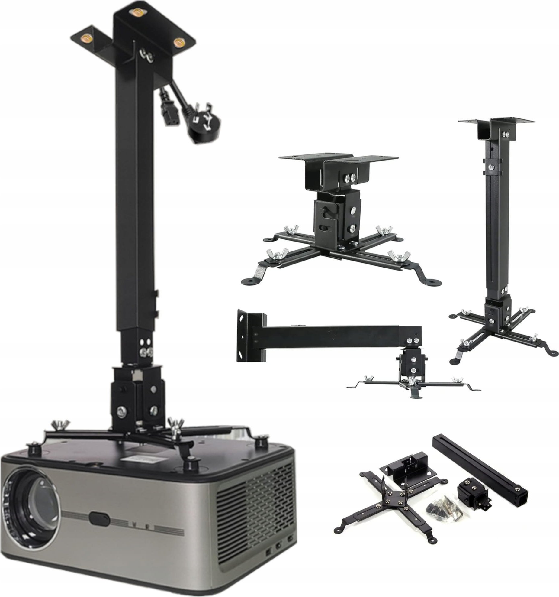 Mbajtëse projektori universale, montim tavan dhe mur, deri 25 kg, e zezë