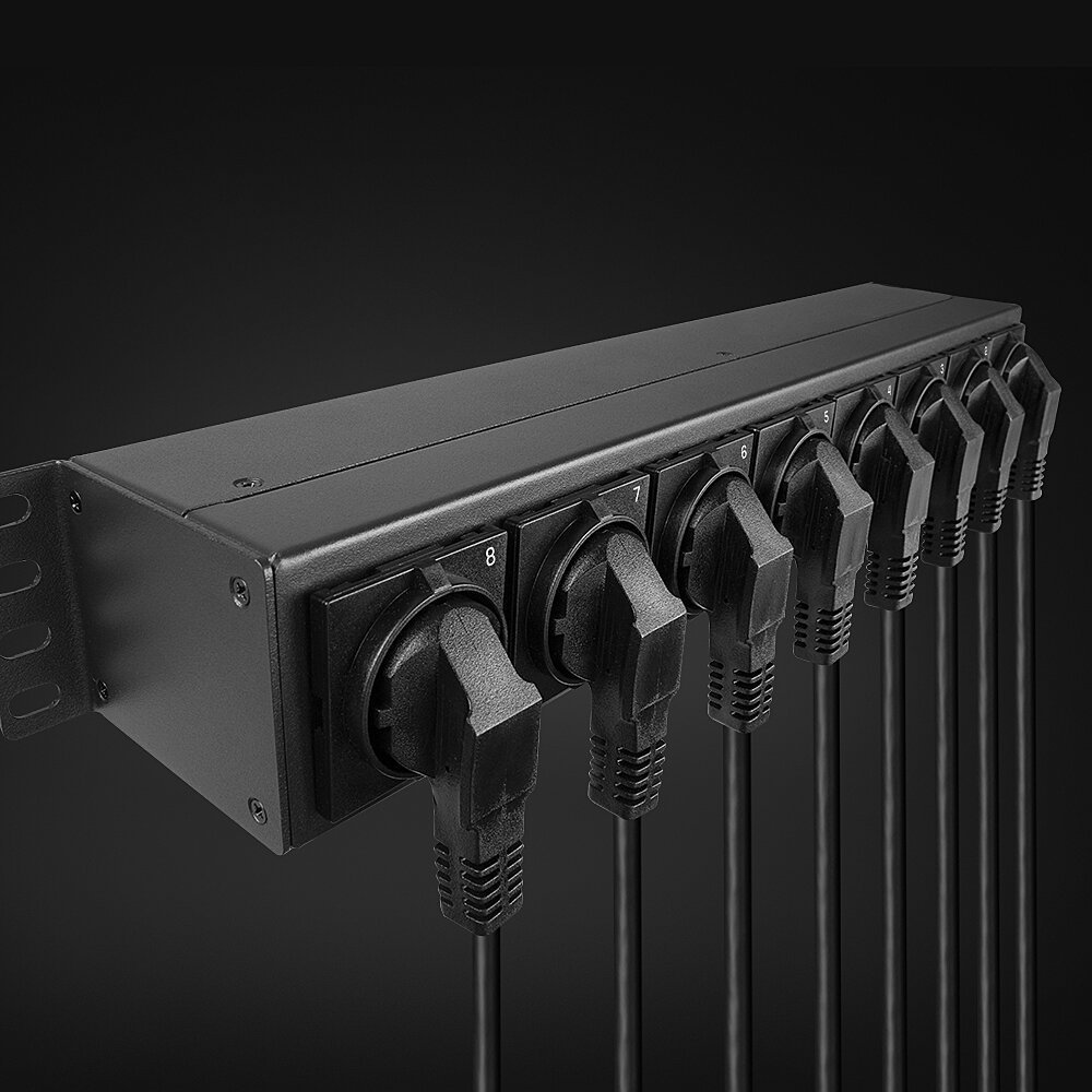 Panel energjie Lindy 73025, 8 dalje Schuko, 1.5U, i zi