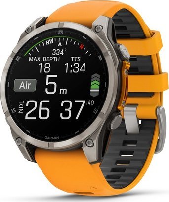 Ora smartwatch Garmin Fenix 8 AMOLED Sapphire, 47mm, GPS, portokalli