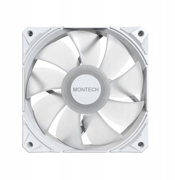 Ventilatorë PC Montech E28 ARGB, set 3x120mm PWM, me fan hub, të bardhë