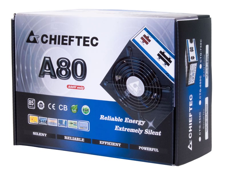 Извор на енергија modular Chieftec CTG-750C, 24-pin ATX, 750 W