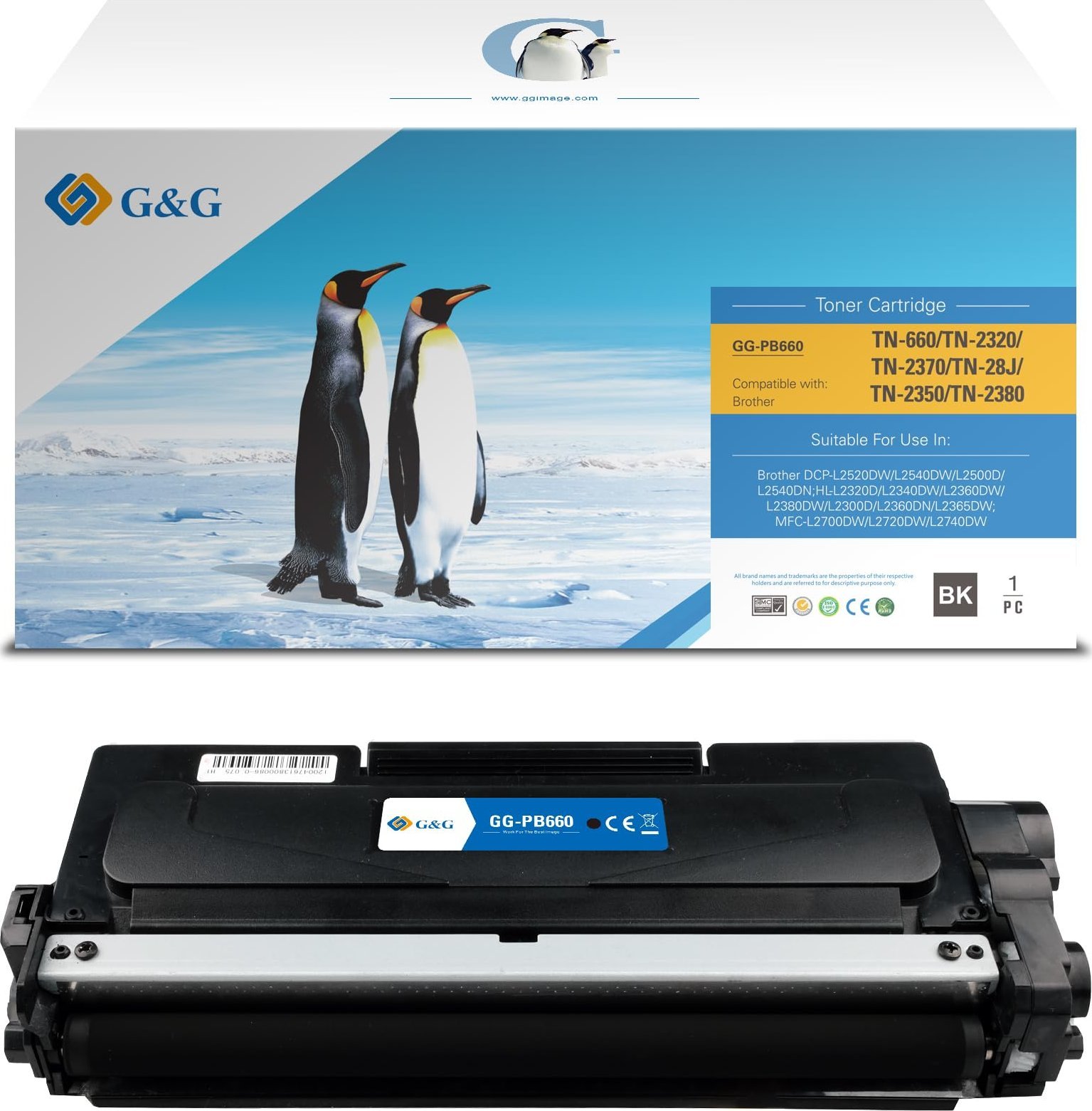Toner G&amp;G TN2320, 2600 faqe, i zi