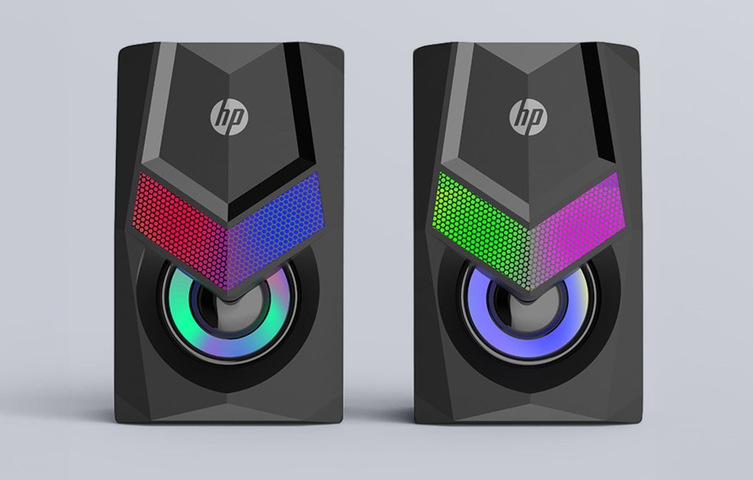 Altoparlantë multimedia HP DHE-6000, sistem 2.0, të zinj