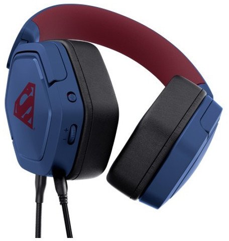 Kufje gaming Trust GXT492SM Carus Superman, multiplatformë, me mikrofon, blu të kuqe