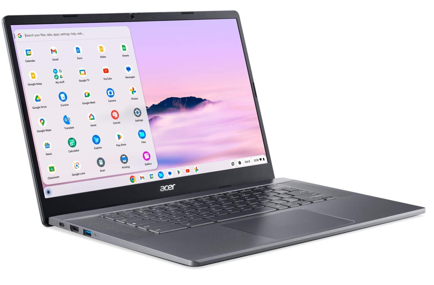 Laptop Acer Chromebook Plus 515 CB515-2H, Intel Core i5, 8GB RAM, 512GB SSD, 15.6" FHD, gri