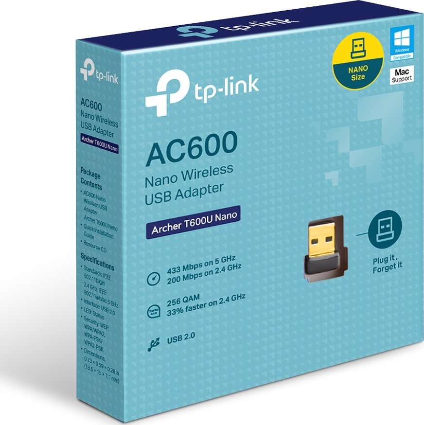Adapter Wi-Fi TP-Link Archer T600U Nano, AC600, USB, i zi