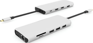Docking station eStuff ES623009, USB C 12in1, Power Delivery 3.0, gri