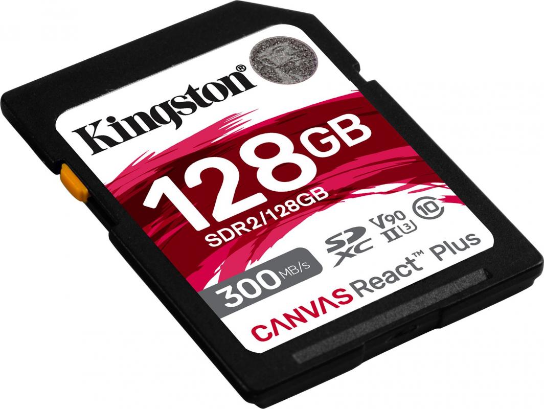 Kartë memorie Kingston Canvas React Plus SDXC Card 128 GB Class 10 UHS-II / U3 V90 (SDR2 / 128GB)