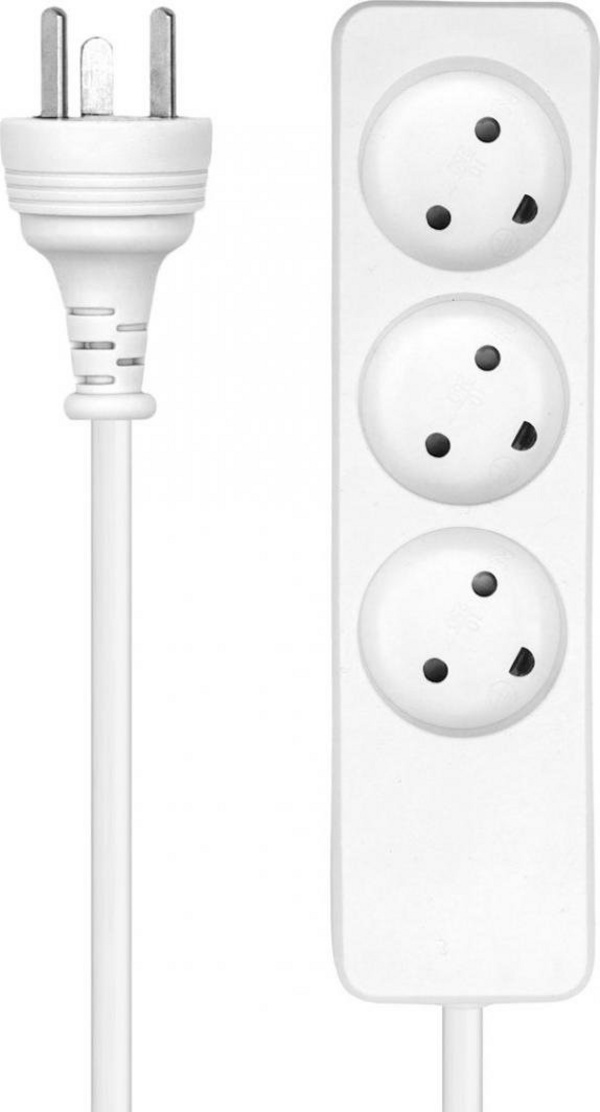 Kabllo vazhduese ProXtend Danish Power Strip 3-kahëshe, 3 priza, 4 m, e bardhë