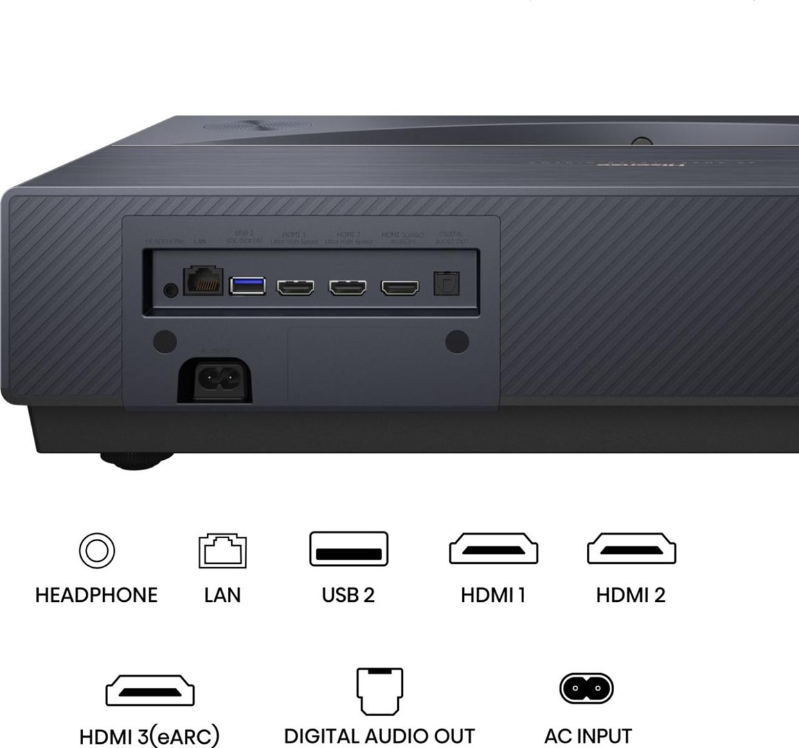 Projektor Hisense PT1, 4K Ultra HD, Trichroma laser, i bardhë