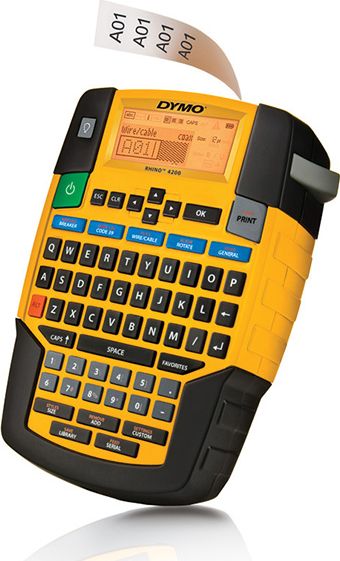 Принтер за етикети Dymo RHINO 4200, професионален, пренослив, жолт