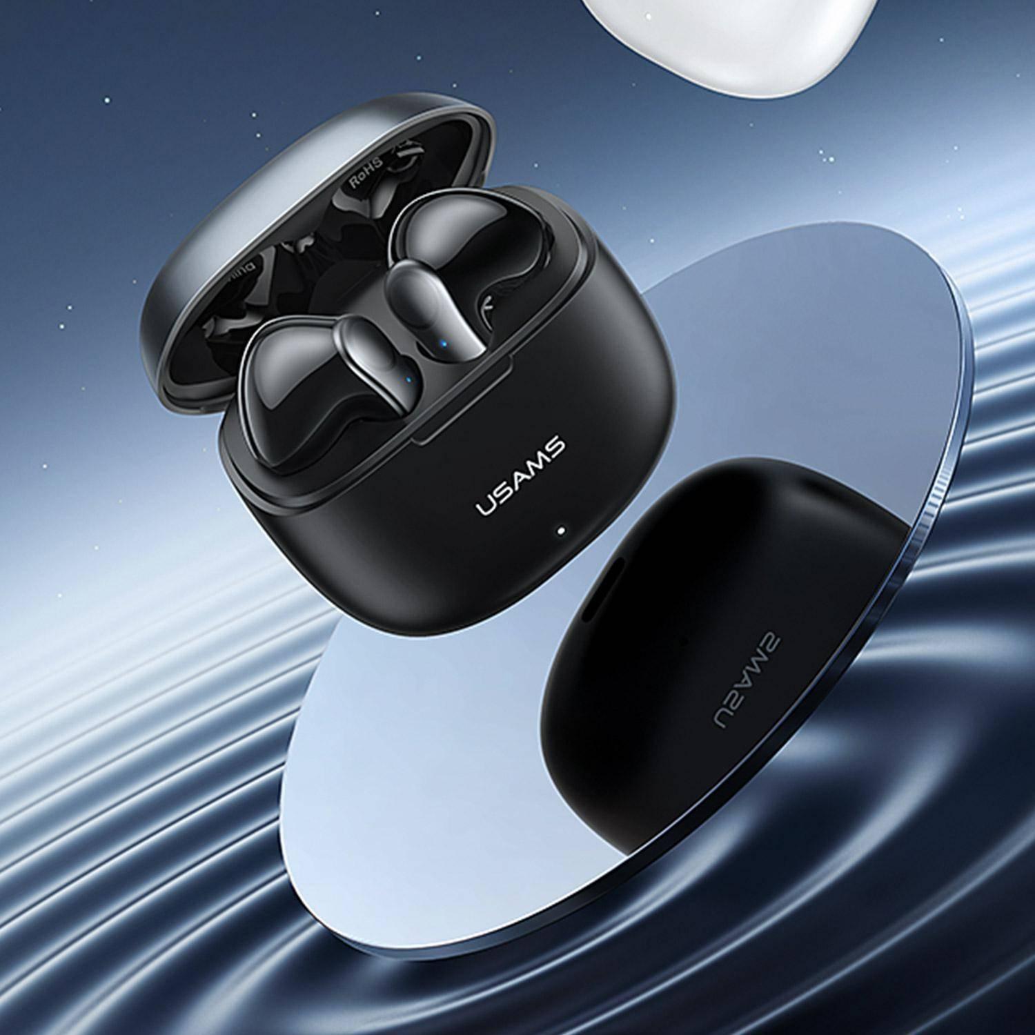 Kufje pa tela USAMS TWS XH Series, Bluetooth 5.1, anulim zhurme, të zeza