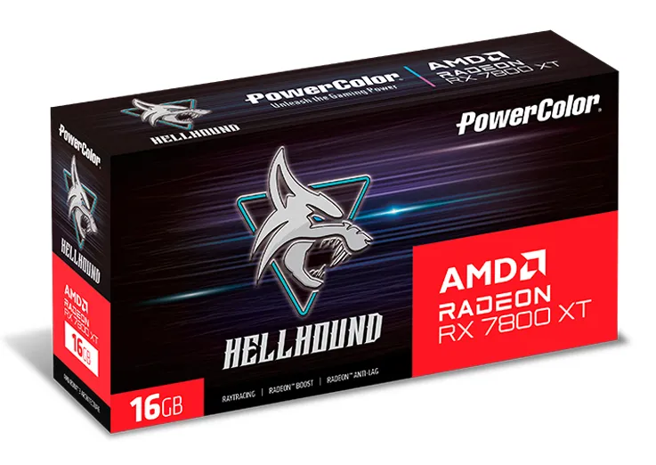 Kartë grafike PowerColor Radeon RX 7800 XT Hellhound, 16GB GDDR6, RDNA 3, e zezë