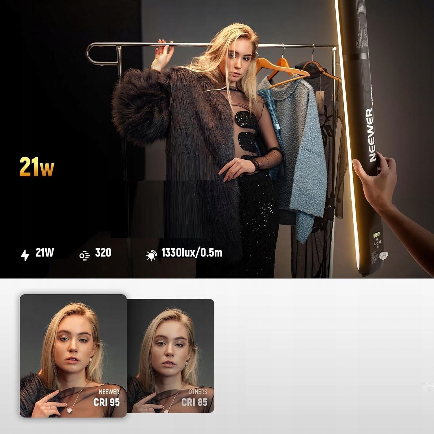 Llambë LED portative Neewer GC21B, 21W, 2500mAh, bi-color