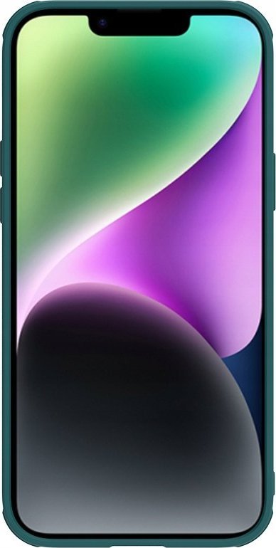 Futrollë Nillkin CamShield Leather S për Apple iPhone 14 Plus, me kapak për kamerë, e gjelbër