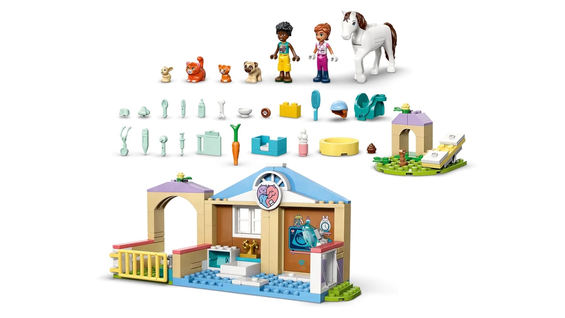Set lodër LEGO Veterinary Clinic 42696, klinikë veterinare, shumëngjyrëshe