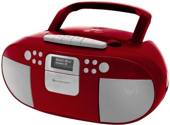 Radio boombox Soundmaster SCD7800RO, DAB FM, CD USB kasetofon, e kuqe