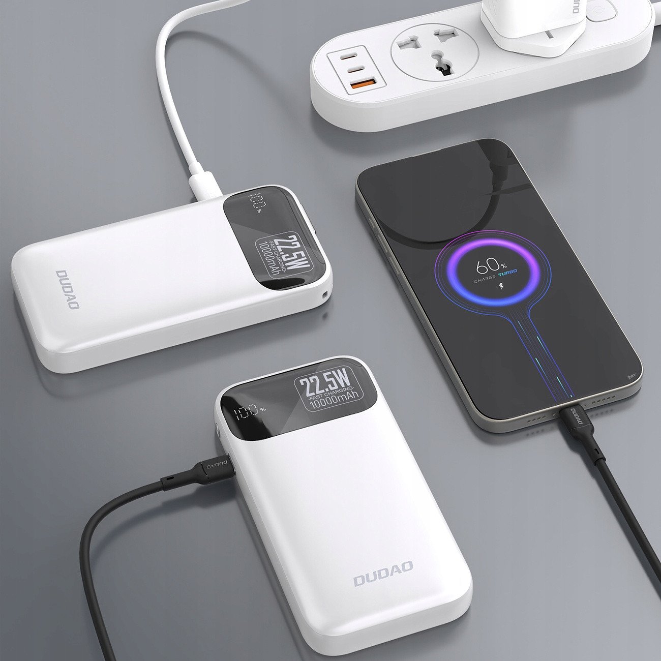 Надворешна батерија Dudao K31, 10000mAh, 22.5W PD, бела