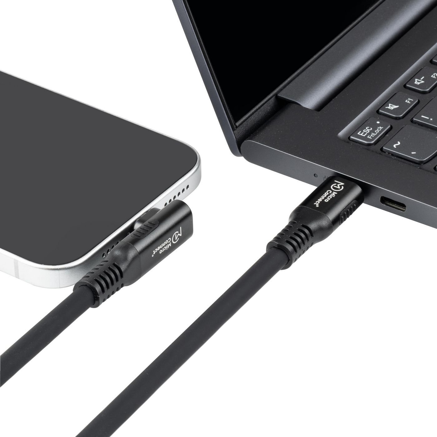 Kabllo USB C në USB C Microconnect, 0.15m, i bardhë