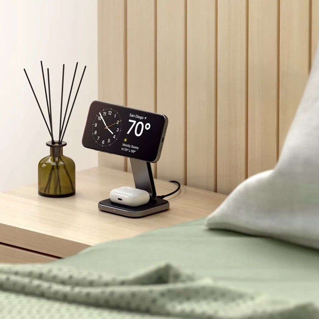 Karikues wireless Satechi 2 in 1 Foldable, 15W Qi2, Space Grey