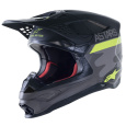 Кацига за мотокрос Alpinestars Supertech S-M10 Limited Edition AMS, оф-роуд, големина XL, сива и бела и црна со флуоресцентно жолта