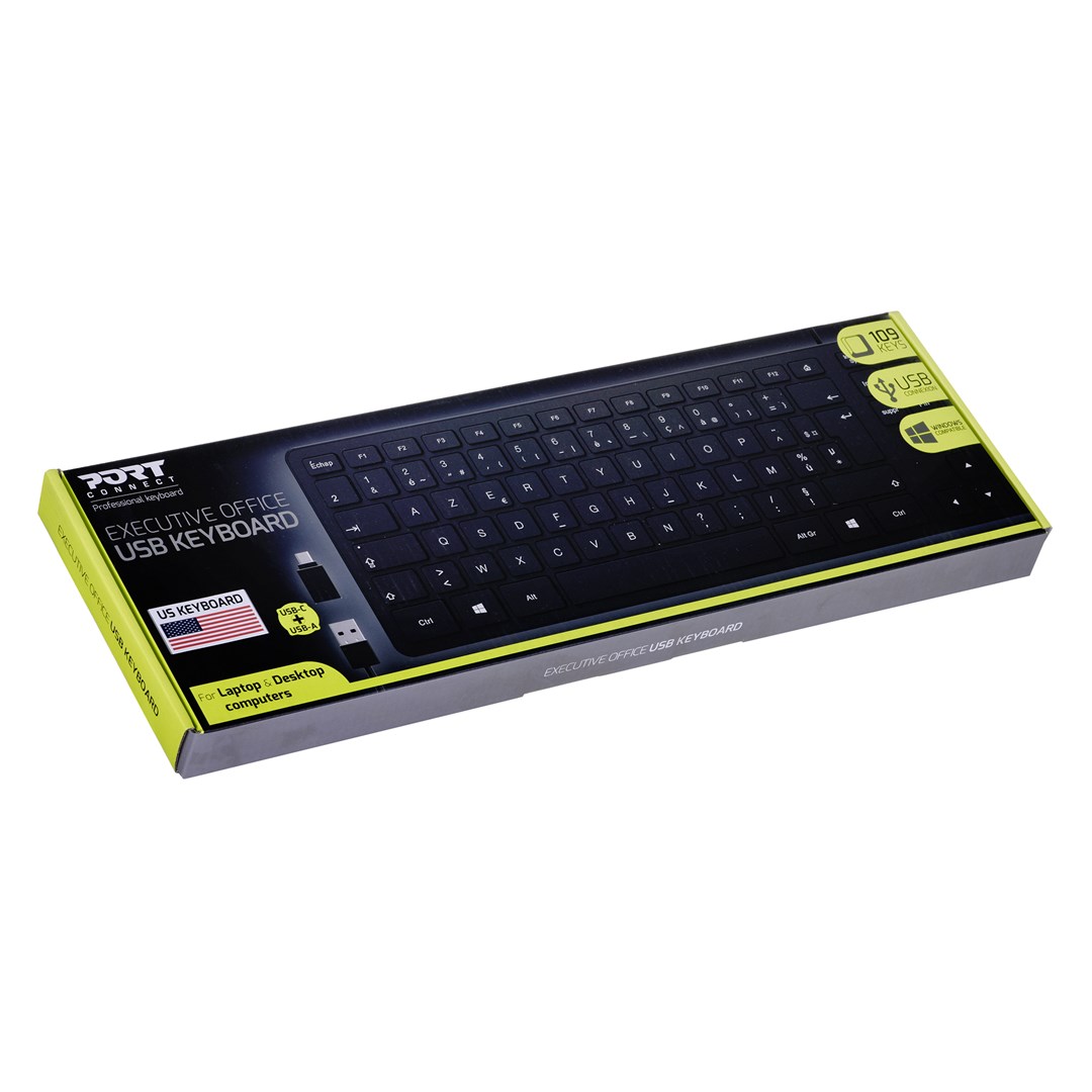 Tastierë Port Designs 900754-US, USB, e zezë