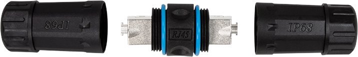 Zgjatues kabllor rrjeti LogiLink Outdoor IDC, IP68, për Cat.6A Cat.7 Cat.7A Cat.8, i zi