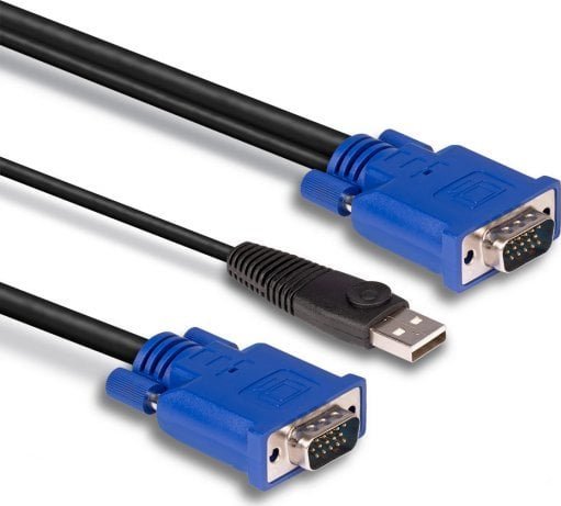 Kabllo KVM Lindy, 2m, VGA USB, i zi