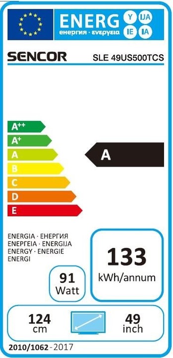 Televizor Sencor SLE 49US500TCS, 49"/ 123cm, 4K UHD, i argjendtë                 