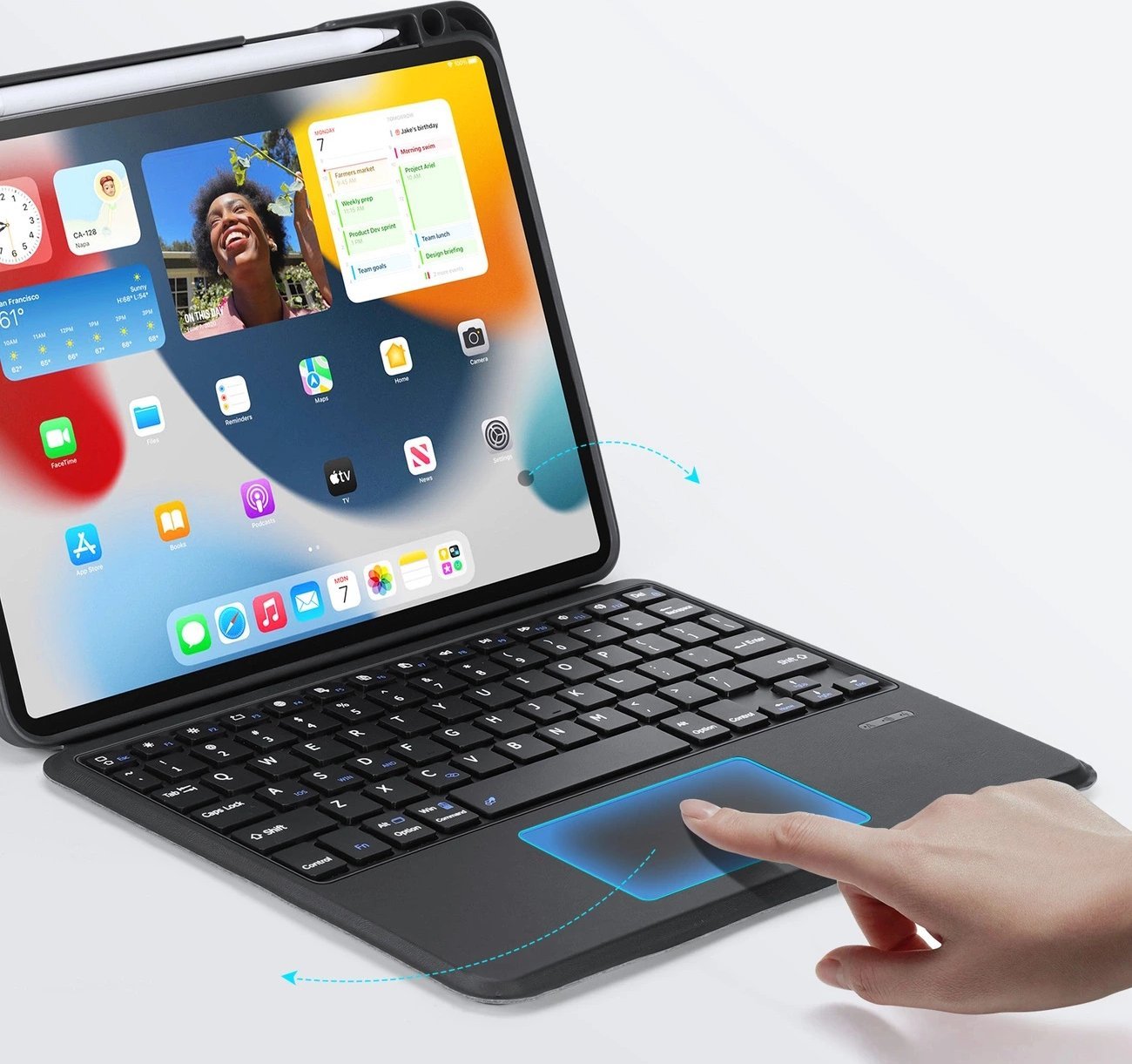 Këllëf me tastierë Dux Ducis DK për iPad 4 5 iPad Pro, Bluetooth, me stand, i zi