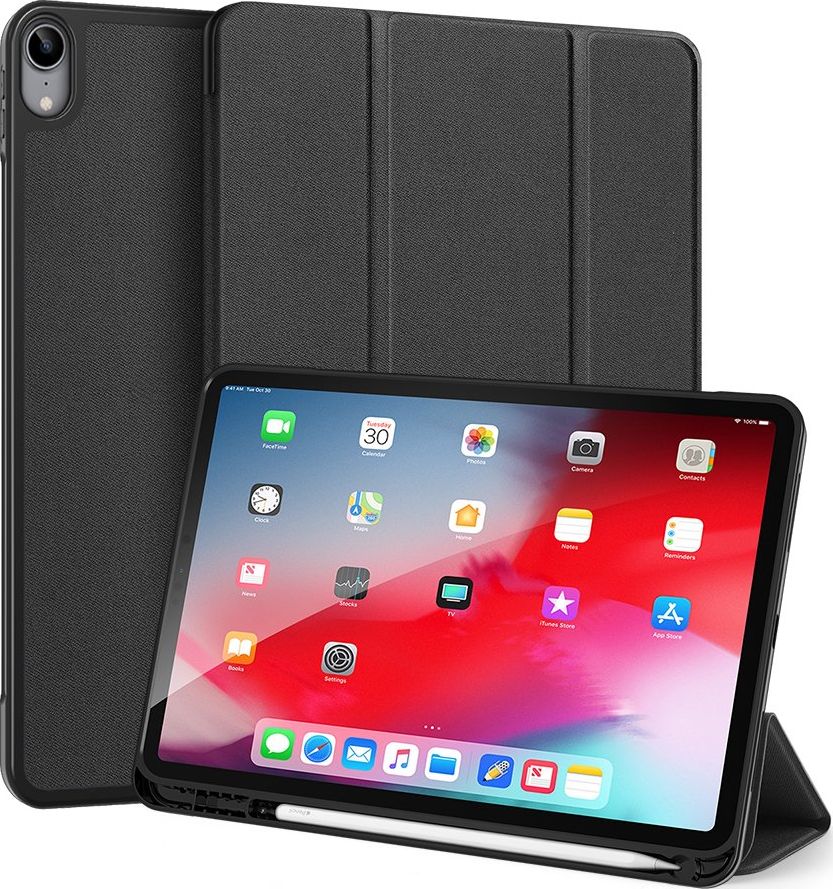Mbulesë tablet Dux Ducis Tri-fold Smart Case, iPad Air 10.9" 2020 2022, me mbajtës Apple Pencil, e zezë