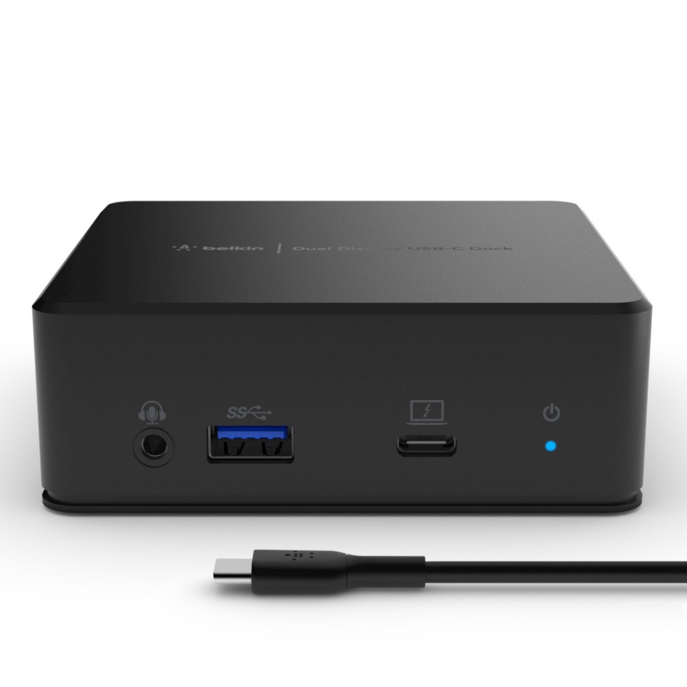 Stacion lidhjeje Belkin USB-C Dual Display, 85W, HDMI, Gigabit Ethernet, i zi