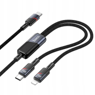 Kabllo karikimi HOCO U139 2in1, USB C në Lightning USB C, 100W, 1.2m, e zezë