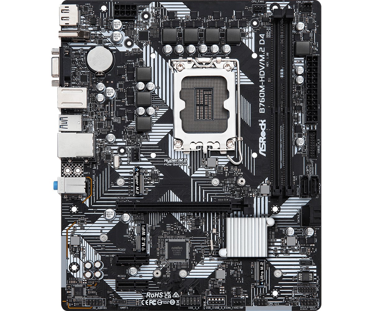 Pllakë amë Asrock B760M-HDV/M.2 D4 Intel B760 LGA 1700 micro ATX