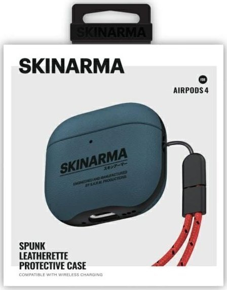 Mbulesë për kufje Apple AirPods 4 Skinarma Spunk, me rrip dore, blu