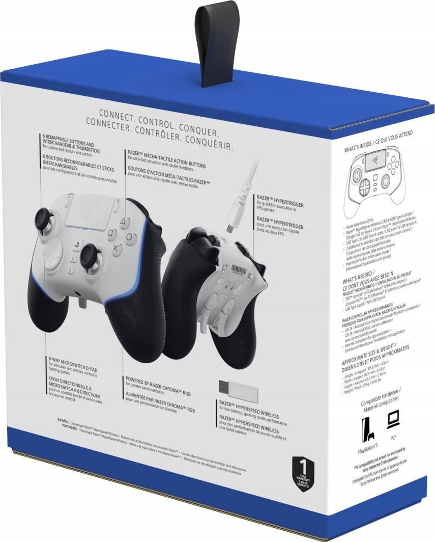 Kontroller Razer Wolverine V2 Pro, wireless / me kabllo, i bardhë