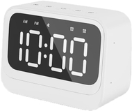 Orë alarmi Denver EC-54W, altoparlant Bluetooth, ekran LCD, e bardhë