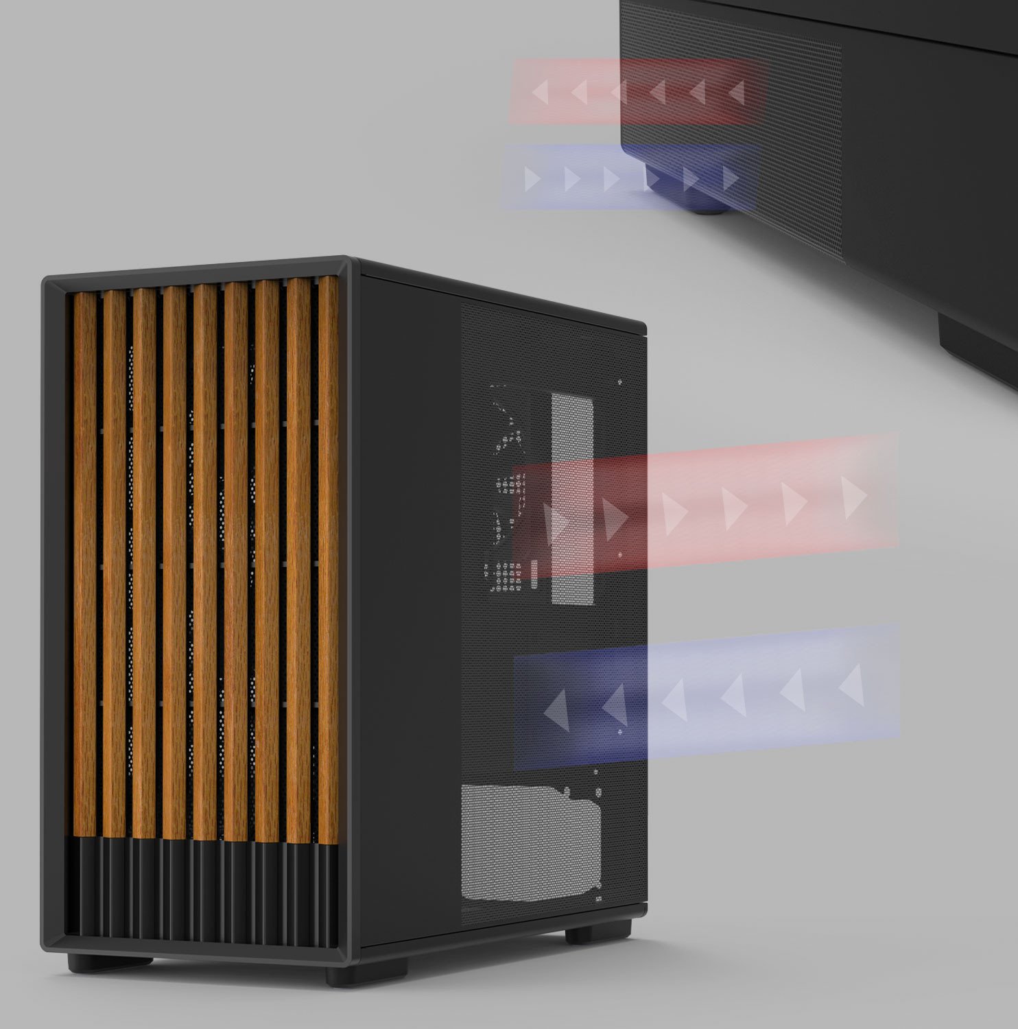 Kuti PC Zalman P10 Namu, mini tower MATX, xham i temperuar, e zezë me dru