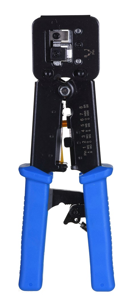 Vegël krimpuese Alantec NI040, për RJ45 RJ12 RJ11, për konektorë EZ pass-through, e zezë