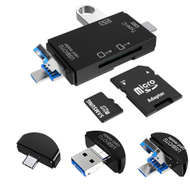 Читач на картички Vakoss TC-R425X, USB MicroUSB USB-C, 6 во 1, сива