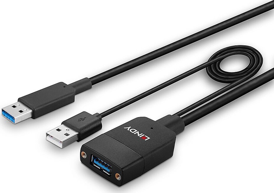 Kabllo USB Lindy Hybrid 35m, USB 3.2 Gen 2, Type A, i zi