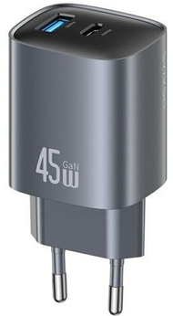 Karikues muri Usams CC290 T66, 45W GaN, 1xUSB A 1xUSB C, tarnish