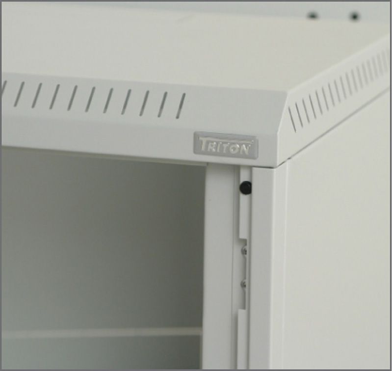 Kabinet mural Triton 19" RBA, 4U, derë xhami, gri e hapur
